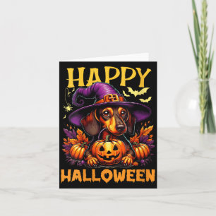 Frauen Frohes Halloween Dachshund Hund Papa Wiener Karte