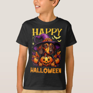 Frauen Frohes Halloween Dachshund Hund Papa Wiener T-Shirt