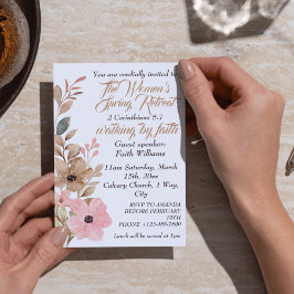 Frauen-Frühlings-Rückzug Rosa Floral Boho Christli Einladung
