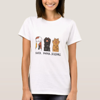 Frauen Funny Cat Rock Paper Schere Niedlich Cat Pa T-Shirt