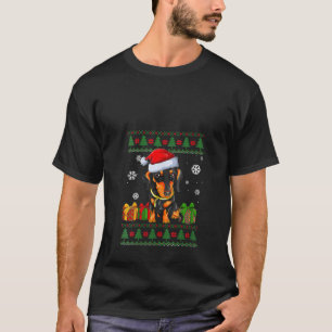 Frauen Funny Dog liebt Dackel Weihnachtsmannmütze  T-Shirt