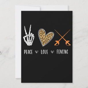Frauen Funny Peace Liebe Fencing Apparel Gift for Feiertagskarte