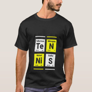 Frauen Funny Tennis Periodic Table Element Chemist T-Shirt