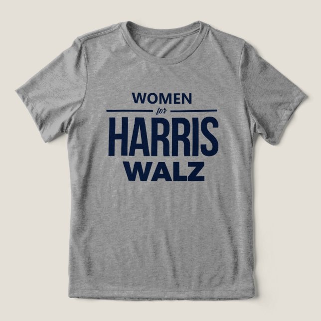 Frauen für Harris Walz Tri-Blend Shirt (Design Vorderseite)