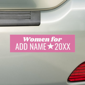 Frauen für Ihren Kandidaten - Rosa und Weiß Autoaufkleber