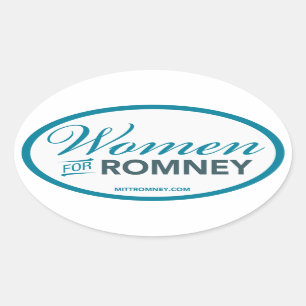 Frauen für Mitt Romney 2012 (weißer ovaler Aufkleber