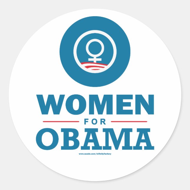 Frauen für Obama Runder Aufkleber (Vorderseite)