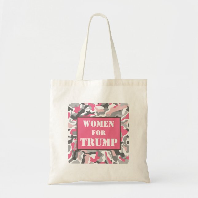 Frauen für TRUMP Pink-Camouflage-Muster Tragetasche (Vorne)