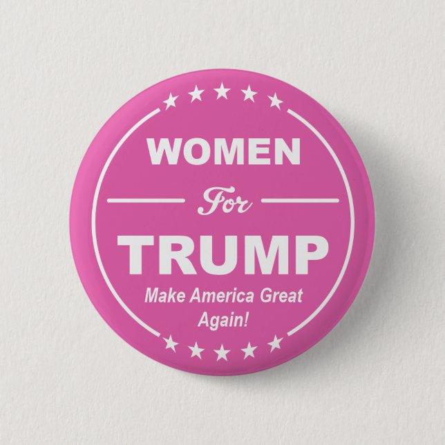 FRAUEN FÜR TRUMP! Pink Patriot! Mädchen Power! GOP Button (Vorderseite)