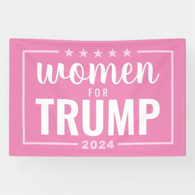 Frauen für Trump - rosa Design 2024 Banner (Horizontal)