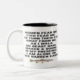 Frauen fürchten mich, Fische fürchten mich Zweifarbige Tasse