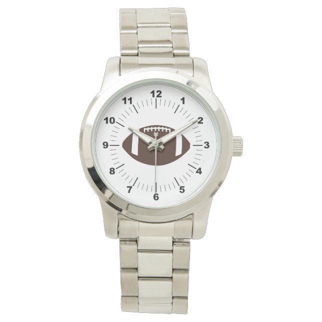 Frauen Fußball Oversized Silver Bracelet Watch Armbanduhr (Vorderseite)