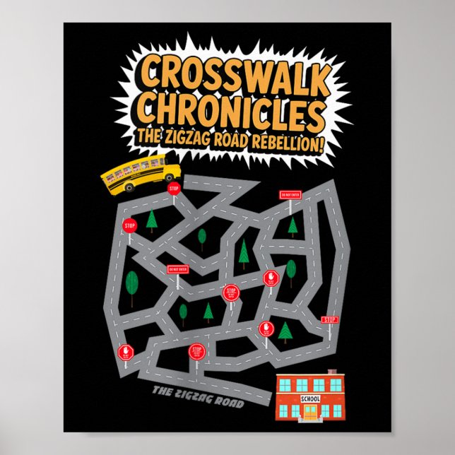 Frauen-Fußgängerüberweg-Chronik Schule Labyrinth S Poster (Vorne)