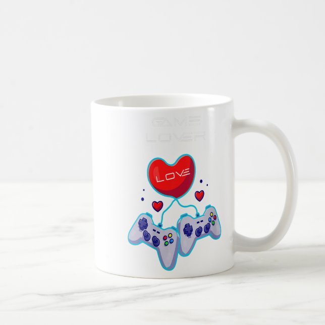 Frauen Gamer Couple Liebe Gamepad Spaß Theme Kaffeetasse (Rechts)
