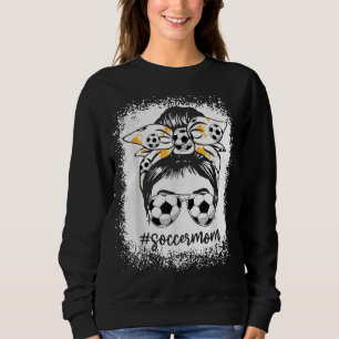 Frauen geblasen Fußball Mama Messy Bun Soccer Love Sweatshirt