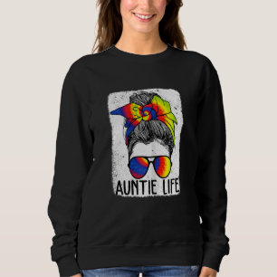 Frauen geblasen Tante Life Mama Life Gefärbte Kraw Sweatshirt