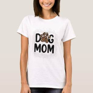 Frauen gebleicht Hunde Mama Hund Mama Paw Leopard T-Shirt