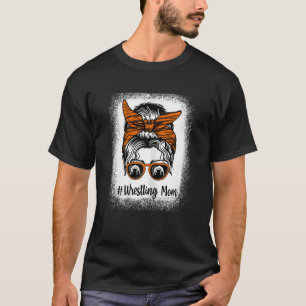 Frauen gebleicht Leben Wrestling Mama Leopard Mess T-Shirt