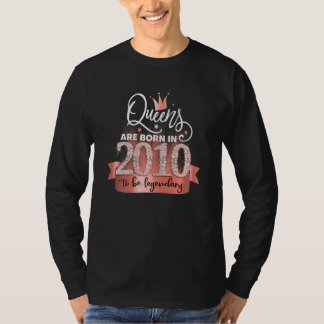 Frauen Geboren im Jahr 2010 I Elegante Black Rose T-Shirt