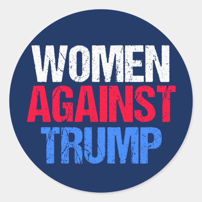 Frauen gegen Donald Trump Runder Aufkleber (Vorderseite)