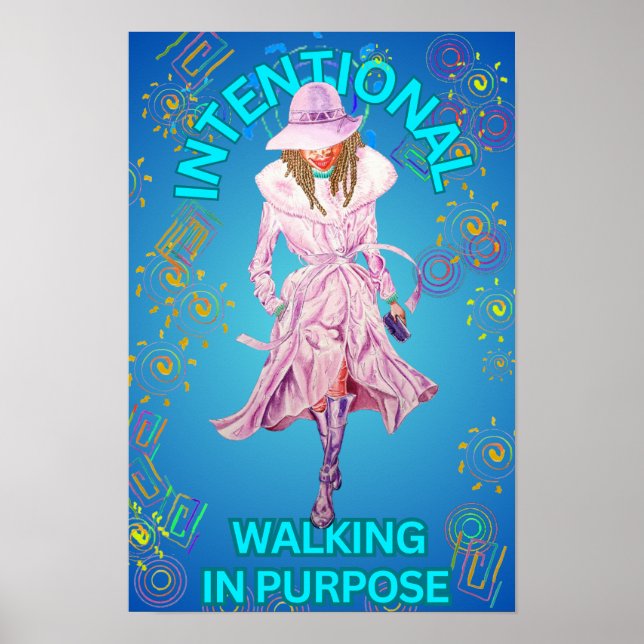 Frauen gehen in Zielplakat Poster (Vorne)