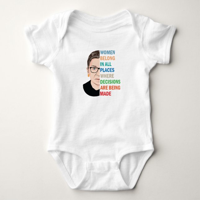 Frauen gehören an allen Orten Ruth Bader Ginsburg  Baby Strampler (Vorderseite)