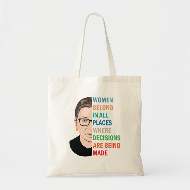 Frauen gehören an allen Orten Ruth Bader Ginsburg  Tragetasche (Vorne)
