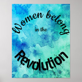 Frauen gehören in die Revolution Zitat Aquarell Poster