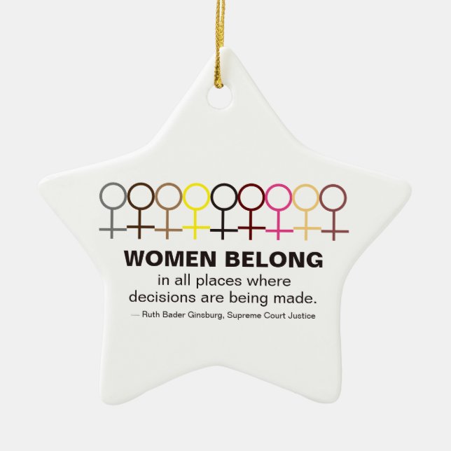 Frauen gehören Justiz Ruth Bader Ginsburg RBG Zita Keramik Ornament (Vorne)