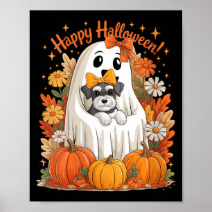 Frauen Geist hält Miniature Schnauzer Hund Poster