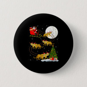 Frauen Gepard Weihnachtsmann Schlitten Fliegender Button