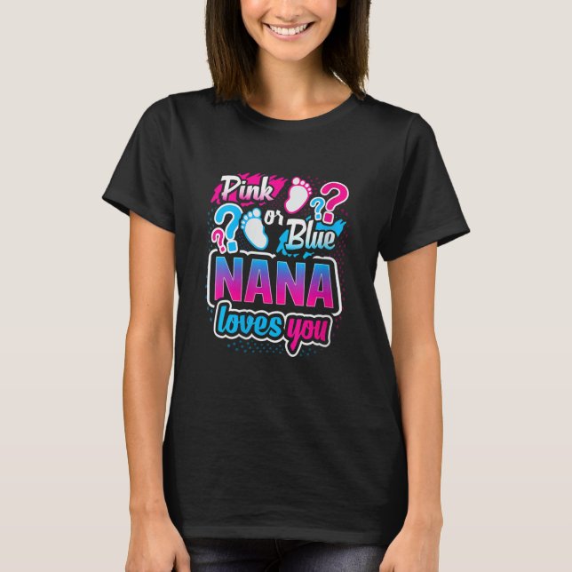 Frauen Geschlecht zeigen rosa oder blaue Nana-Lieb T-Shirt (Vorderseite)