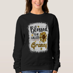 Frauen gesegnet, als Granny Sonnenblumenmothe beze Sweatshirt