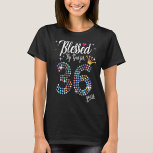 Frauen, gesegnet von Gott für 36 Jahre 36. Geburts T-Shirt