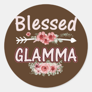 Frauen Gesegnete Glamma Floral Mutter Oma Weihnach Runder Aufkleber