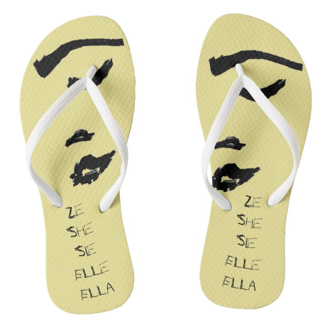 Frauen Gesicht Sie Elle Ella Flip Flops (Fußbett)