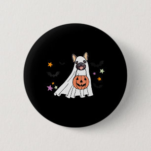 Frauen Gespenst Schwarz Französische Bulldogge Boo Button