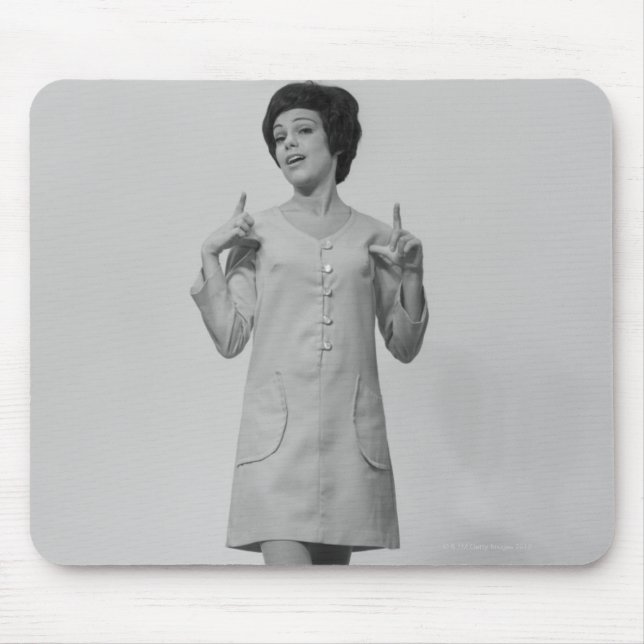 Frauen-Gestikulieren Mousepad (Vorne)