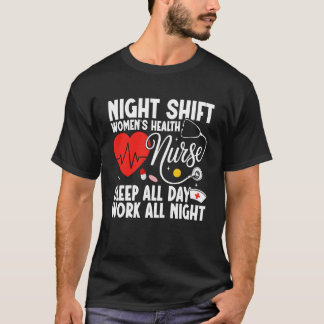 Frauen Gesundheitskrankenschwester Crew Schlafen d T-Shirt