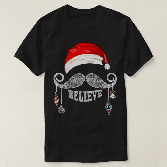 Frauen glauben Weihnachten Weihnachten - Mustache  T-Shirt (Design vorne)