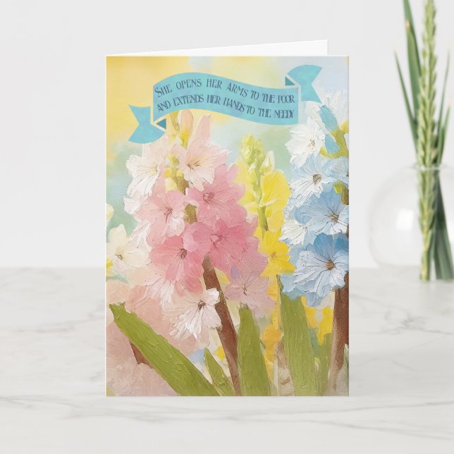 Frauen Glaubensbibel, Hyazinthe-Blume, Muttertag Feiertagskarte (Vorderseite)