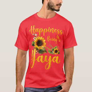 Frauen Glück ist, Yaya Life Blume Art Gra T-Shirt
