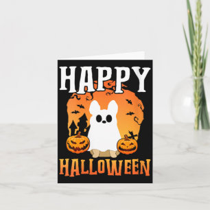 Frauen glückliches Halloween Hund Geist V-Ausschni Karte