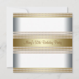 Frauen Gold 50. Geburtstagsparty Einladung