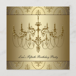 Frauen Gold Kronier 50. Geburtstag Einladung