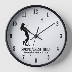 Frauen Golf Zwei Linien Persönlicher Text Uhr