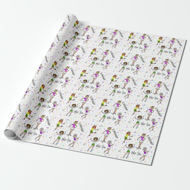 Frauen Golfer Celebrate Wrapping Paper Geschenkpapier (Ungerollt)