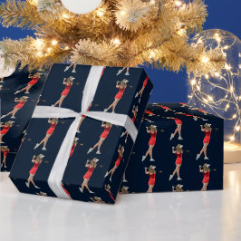 Frauen Golfer nach dem Geschenk für das Laufwerksp Geschenkpapier