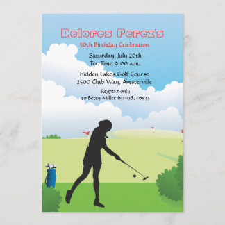Frauen-Golfspieler-Einladung Einladung