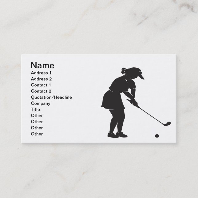 Frauen-Golfspieler Visitenkarte (Vorderseite)